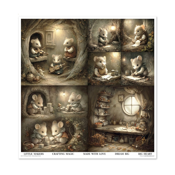 Zestaw papierów do scrapbookingu 30x30 - Mouse World - Home Sweet Home - Itd Collection