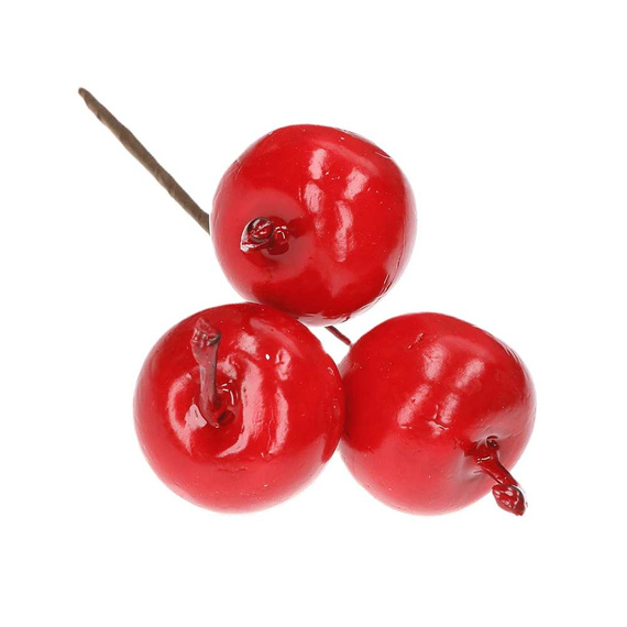 Jabłuszka lakierowane na druciku - 3szt