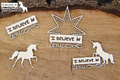 Tekturka Believe in Unicorns - Star Emblem - emblemat z gwiazdą - Scrapiniec