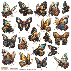 Naklejki papierowe - ScrapLove - Steampunk Butterflies 1 motyle
