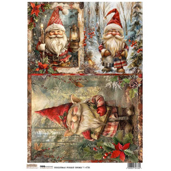 Papier ryżowy A4 - Scraplove - Christmas Forest Gnome 1 - Świąteczna leśne krasnale