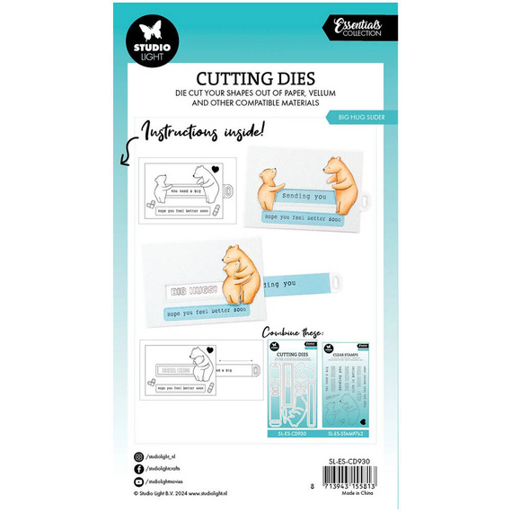 Wykrojnik do papieru - StudioLight - Hug slider okienka do przesuwania misie