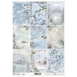 Papier ryżowy do decoupage ITD-R2050 widoczki, ptaki, rośliny