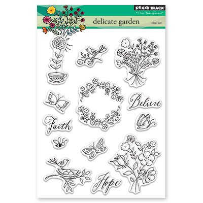 Stempel - Penny Black - Delicate Garden - kwiaty ogród
