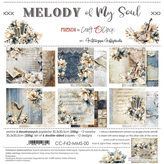 Zestaw papierów do scrapbookingu 30x30 - Craft o'clock - Melody of My Soul