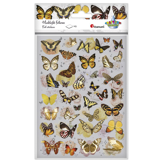 Naklejki foliowe - Żółte motylki i kwiaty