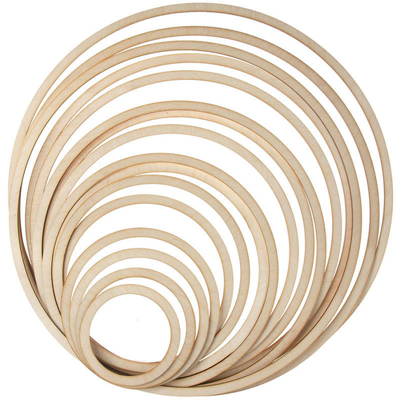 Drewniany łapacz snów 40cm - Zestaw obręczy 17 elementów