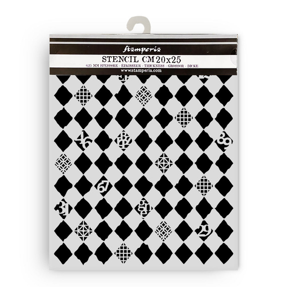 Szablon mix media 3D 20x25cm - Furry Friends tło romby - Stamperia