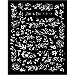 Szablon mix media 3D 20x25cm - The Owl's House - gałązki i szyszki - Stamperia