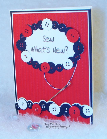 Wykrojnik - Poppystamps - Button Oval Contour 1226 guzikowa ramka, guziki