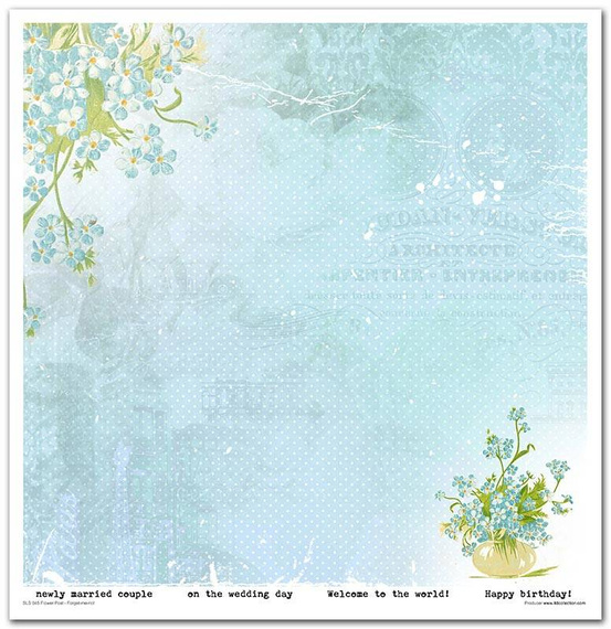 Zestaw papierów do scrapbookingu 30x30 - Itd Collection - Flower Post - Forget me not