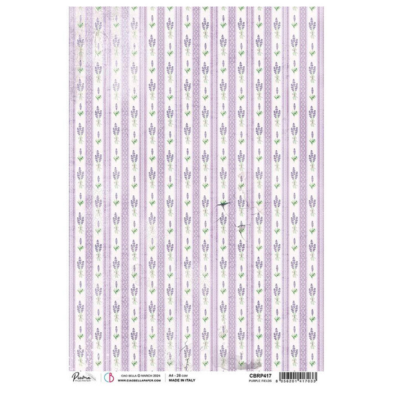 Papier ryżowy do decoupage A4 - Ciao Bella - Purple Fields