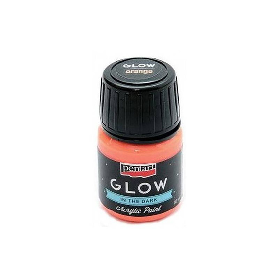 Farba akrylowa świecąca w ciemności Glow pomarańczowa 30 ml - Pentart