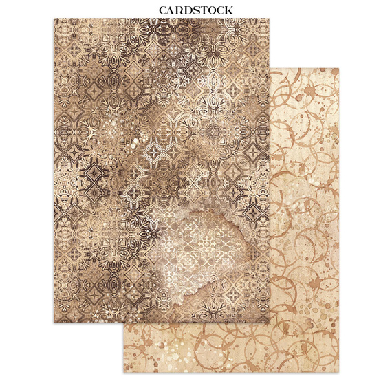 Zestaw papierów, naklejek i elementów Junk Journal - Coffee & Chocolate - Stamperia