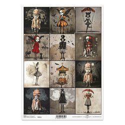Papier ryżowy do decoupage A4 - mroczne tajemnicze postacie - R2511 - Itd Collection