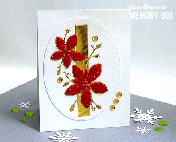 Wykrojnik - Memory Box - Poinsettia Band - border / pas z poinsecjami