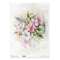 Papier ryżowy do decoupage A3 - bukiet kwiatów w wazonie - R196L - Itd Collection