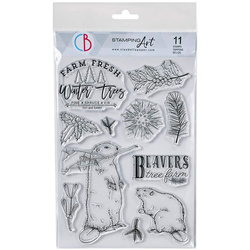 Stempel akrylowy 15x21 - Ciao Bella - Beavers Tree Farm bobry ostrokrzew