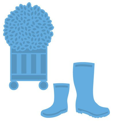 Wykrojnik - Marianne Design - Boots Buxes - roślina doniczka i kalosze