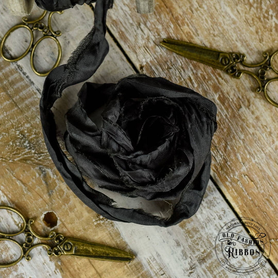 Wstążka vintage old fashion ribbon - czarny