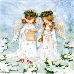 Serwetka do decoupage 33x33cm - Angel musicians aniołki