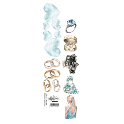 Papier do scrapbookingu 5x30 pasek - Alchemy of Art - In shades of blue ślub