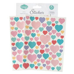 Naklejki papierowe serca pastelowe - 2 arkusze