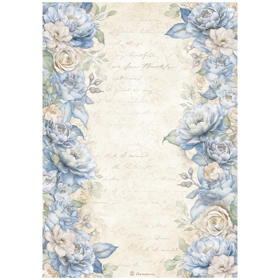Papier ryżowy A4 - Stamperia - Timeless Floral Borders - bordiura kwiatowa