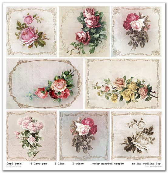Zestaw papierów do scrapbookingu 30x30 - Itd Collection - Flower Post - Rose