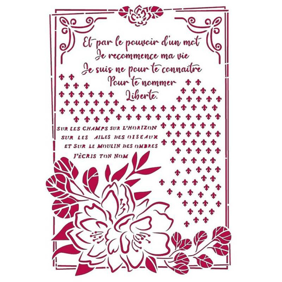Szablon 21x29,7  - Stamperia - Journal kwiat z ramką