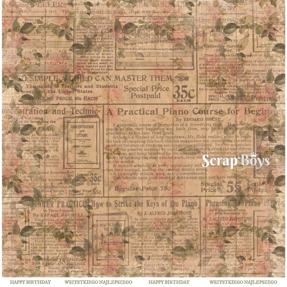 Papier do scrapbookingu 30x30 - Scrapboys - Flowers Story 05