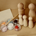 Figurki drewniane - pionek - peg doll 3szt