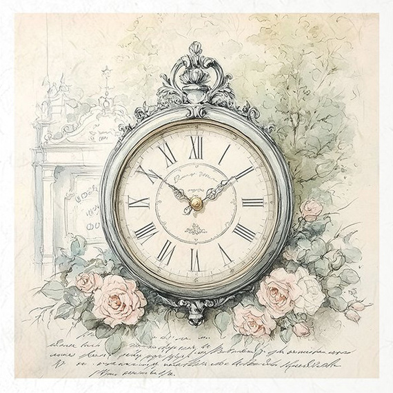 Zestaw papierów ryżowych - zegary - RSM167 - Itd Collection