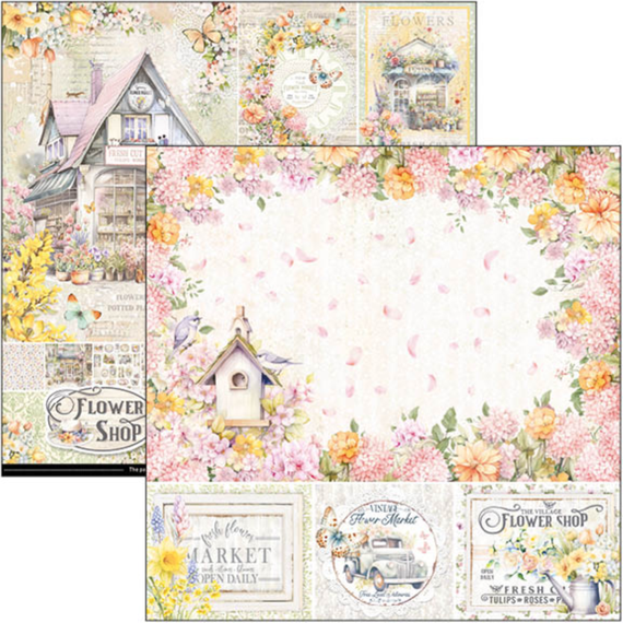 Zestaw papierów do scrapbookingu 30x30cm - Ciao Bella - Flower Shop
