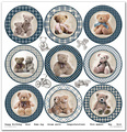 Zestaw papierów do scrapbookingu 30x30 - Childhood memories blue