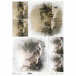 Papier ryżowy do decoupage A3 ITD-1107L vintage widoczki