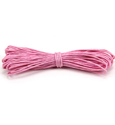 Sznurek woskowany różowy - 1mm x 5m