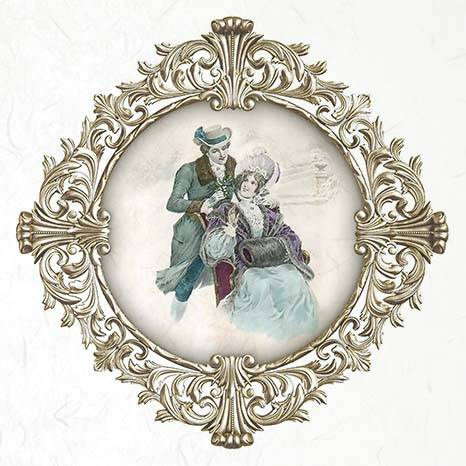 Zestaw papierów ryżowych - ITD RSM061 vintage ramki zima