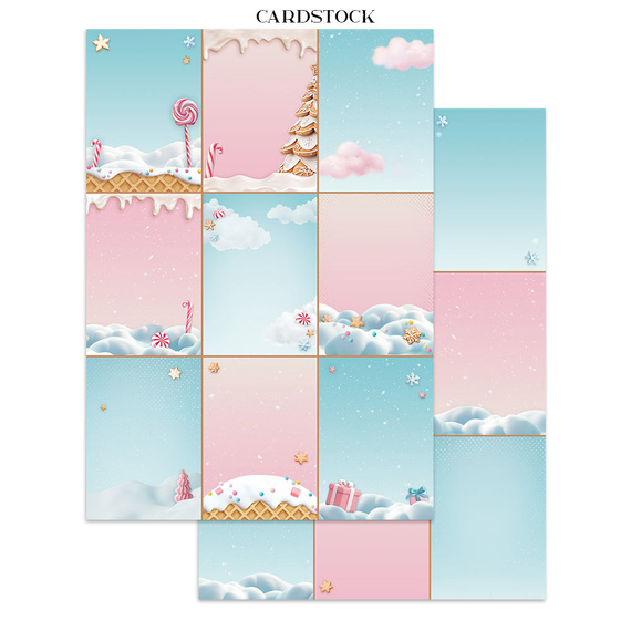 Zestaw papierów, naklejek i elementów Junk Journal - Candy Christmas - Stamperia