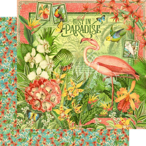 Papier do scrapbookingu 30x30 - Graphic 45 - Lost in Paradise - Lost in Paradise