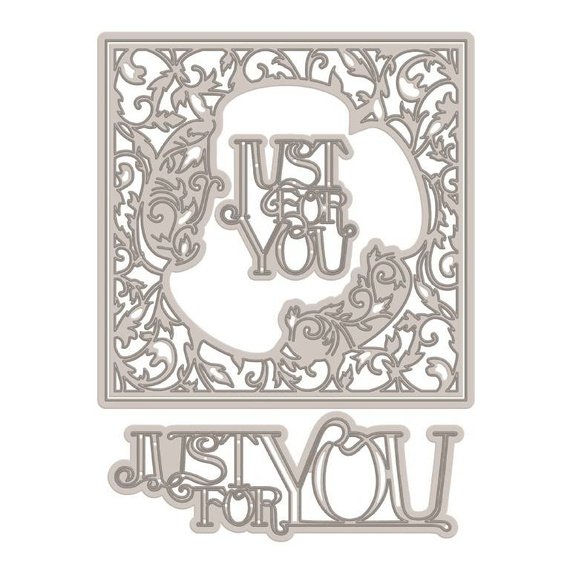 Wykrojnik - Tonic Studios - Just For You Pansy roślinna ramka napis