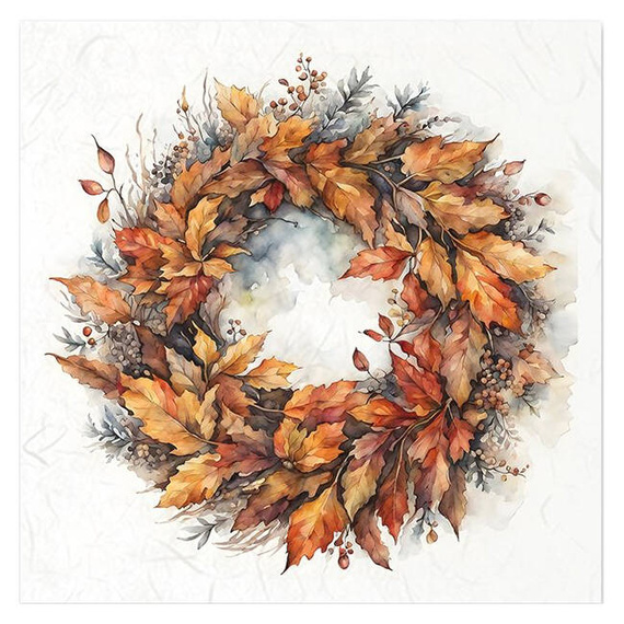 Zestaw papierów ryżowych - jesienne wiasnki szyszki jarzębina - RSM151 - Itd Collection