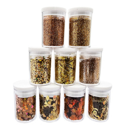 Zestaw brokatów i ozdób w odcieniach złota - 9 x 3,5-4g