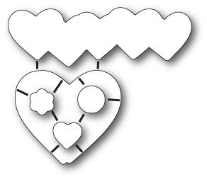 Wykrojnik + stempel - Poppystamps - Grateful Heart - serce