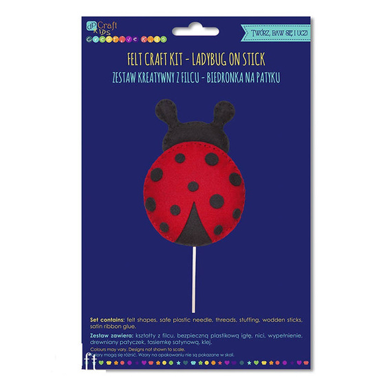 Zestaw kreatywny z filcu - Biedronka na patyku