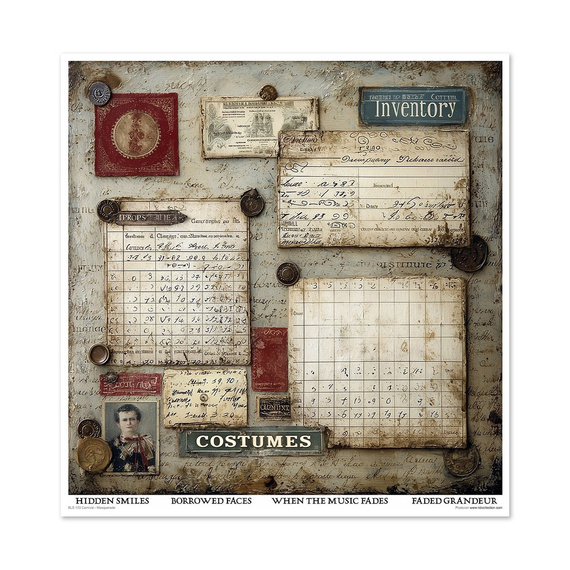 Zestaw papierów do scrapbookingu 30x30 - Carnival - Masquerade - Itd Collection