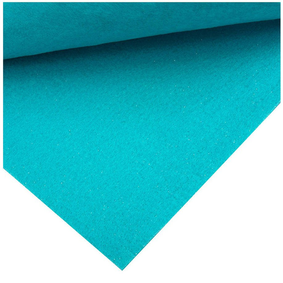 Filc z brokatem 30x40cm turkusowy
