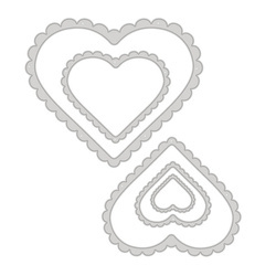 Wykrojnik - DPCraft - Serca z falbanką