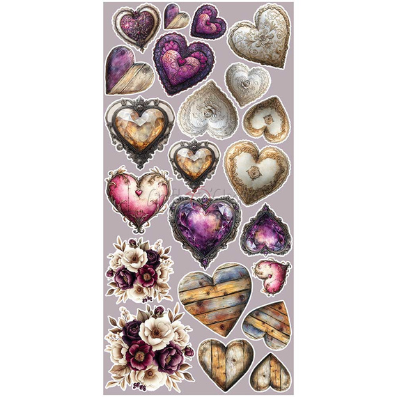 Zestaw dodatków do scrapbookingu - Craft o'clock - Plum & Caramel - Flowers & More