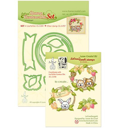 Wykrojnik + stempel - Leane - Wreath with pets wianek zwierzęta